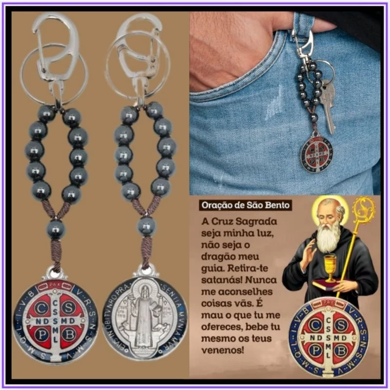 Chaveiro Terço Dezena Em Pedras